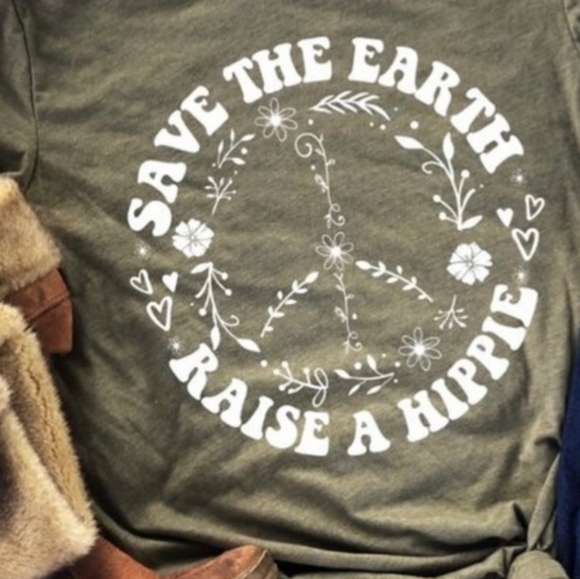 SAVE THE EARTH, RAISE A HIPPIE TEE - Picture 2 of 4
